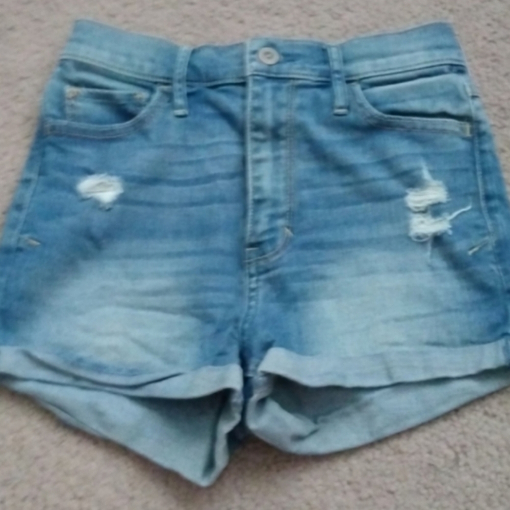 Hollister High Waisted Distressed Denim Shorts